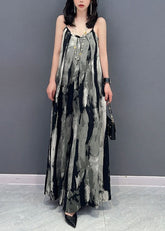 Black Print Patchwork Chiffon Jumpsuit Off The Shoulder Summer